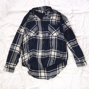 Lucky Brand Classic Flannel, Navy/White, L